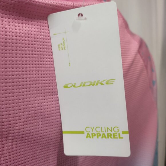 womens Oudike blue and pink 100% polyester cycling jersey. size xxxl - Picture 7 of 11